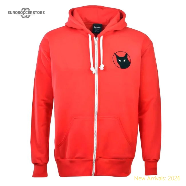 Sunderland Black Cat Zipped Hoodie - Red-Football Shirts Shop