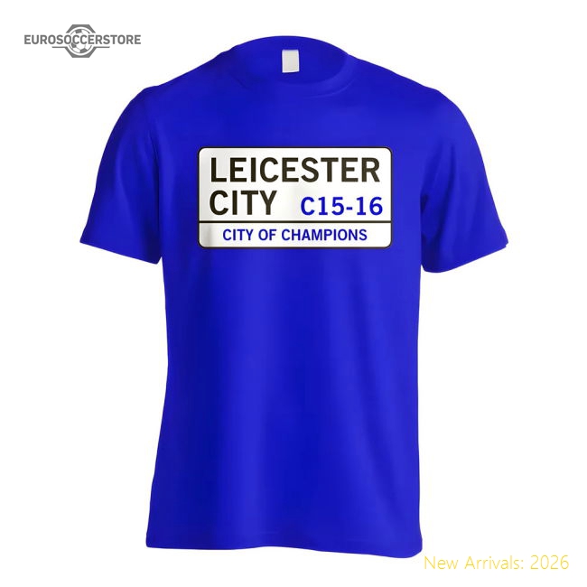 City of Champions - Leicester Street T-Shirt (Blue)-Football Shirts Shop
