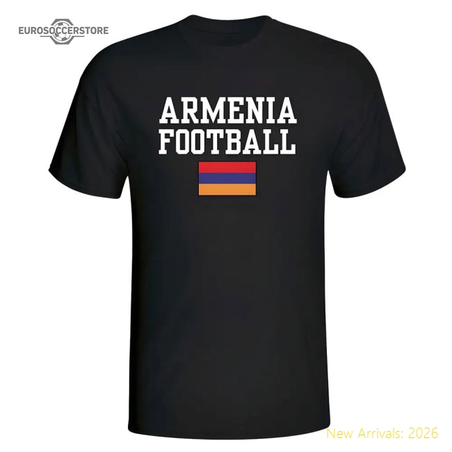 Armenia Football T-Shirt - Black-Football Shirts Shop