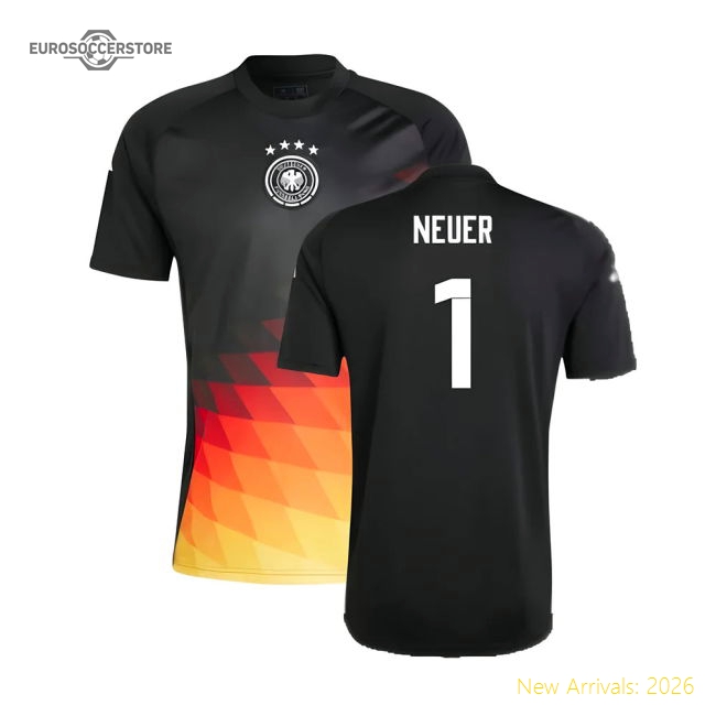 2024-2025 Germany Pre-Match Shirt (Black) (Neuer 1)-Football Shirts Shop