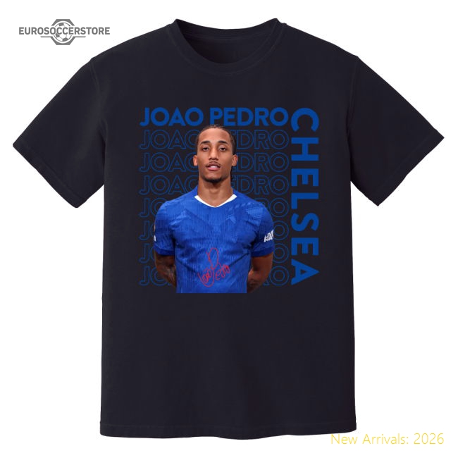 Joao Pedro Chelsea New Signing T-Shirt (Black)-Football Shirts Shop