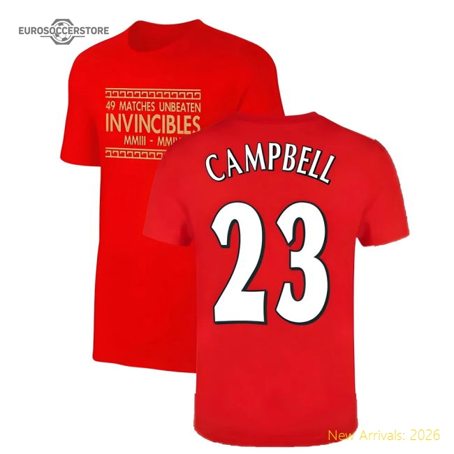 The Invincibles 49 Unbeaten T-Shirt (Red) (CAMPBELL 23)-Football Shirts Shop