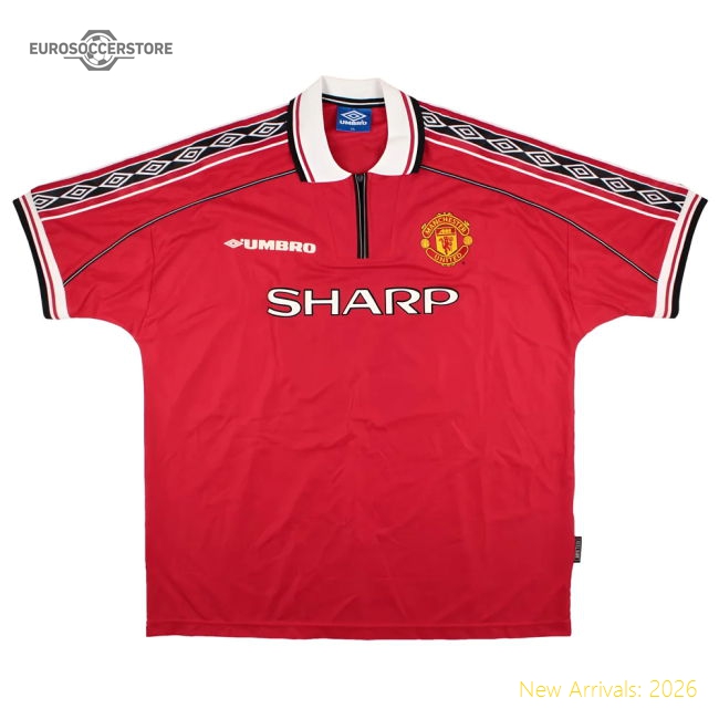 Manchester United 1998-2000 Home Shirt (XXL) Treble Winners #99 (Excellent)-Football Shirts Shop