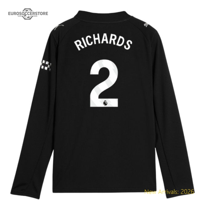 2025-2026 Man City Long Sleeve Away Shirt (Kids) (Richards 2)-Football Shirts Shop