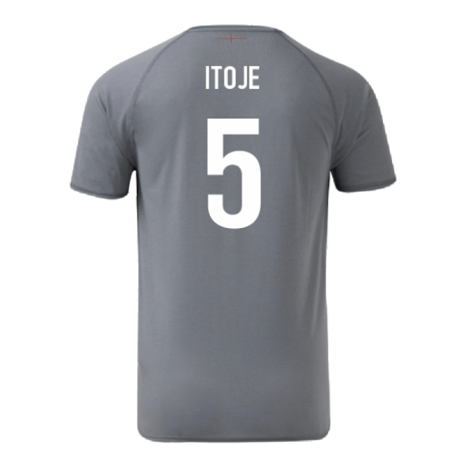 2024-2025 England Rugby Relaxed O2 Training Jersey (Grey) (Itoje 5)-Football Shirts Shop