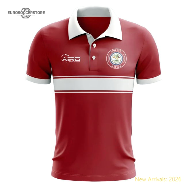 Belize Concept Stripe Polo Shirt (Red)-Football Shirts Shop