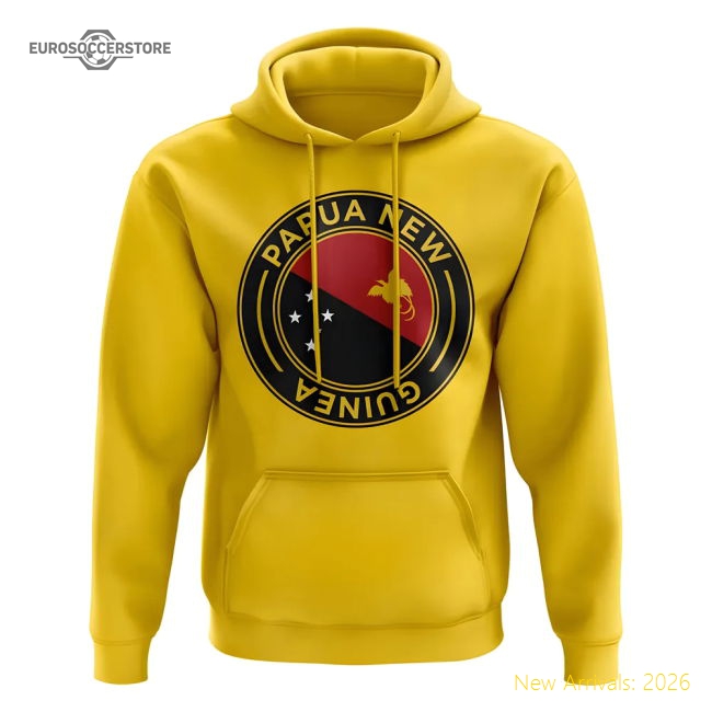 Papa New Guinea Football Badge Hoodie (Yellow)-Football Shirts Shop