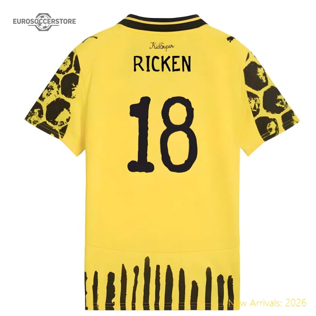 2025-2026 KIDSUPER x Borussia Dortmund CWC Shirt - Kids (Ricken 18)-Football Shirts Shop