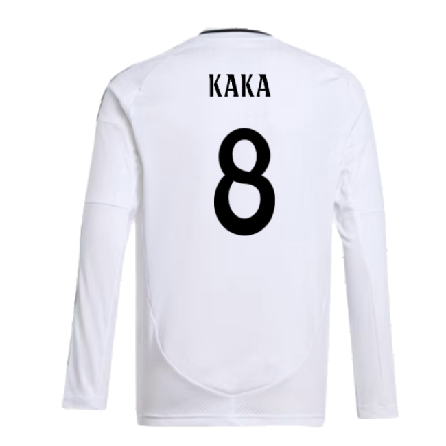 2024-2025 Real Madrid Long Sleeve Home Shirt (Kids) (Kaka 8)-Football Shirts Shop