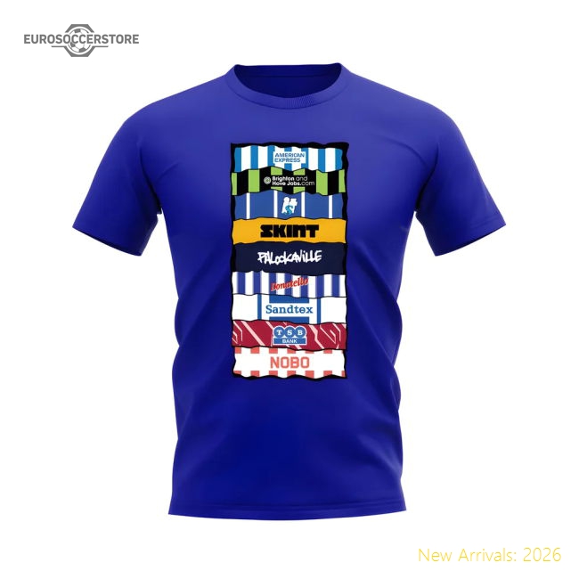Brighton Sponsor History T-shirt (Royal Blue)-Football Shirts Shop