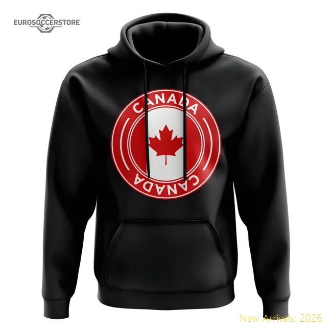 Canada Football Badge Hoodie (Black)-Football Shirts Shop