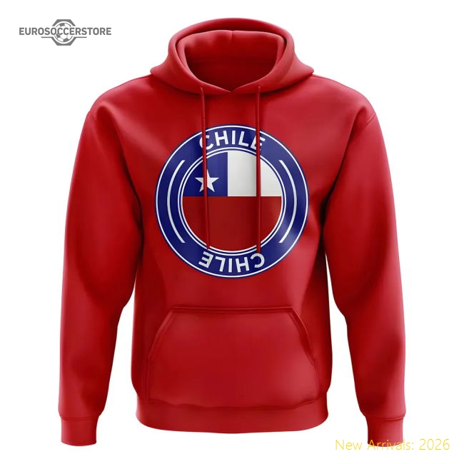 Chile Football Badge Hoodie (Red)-Football Shirts Shop