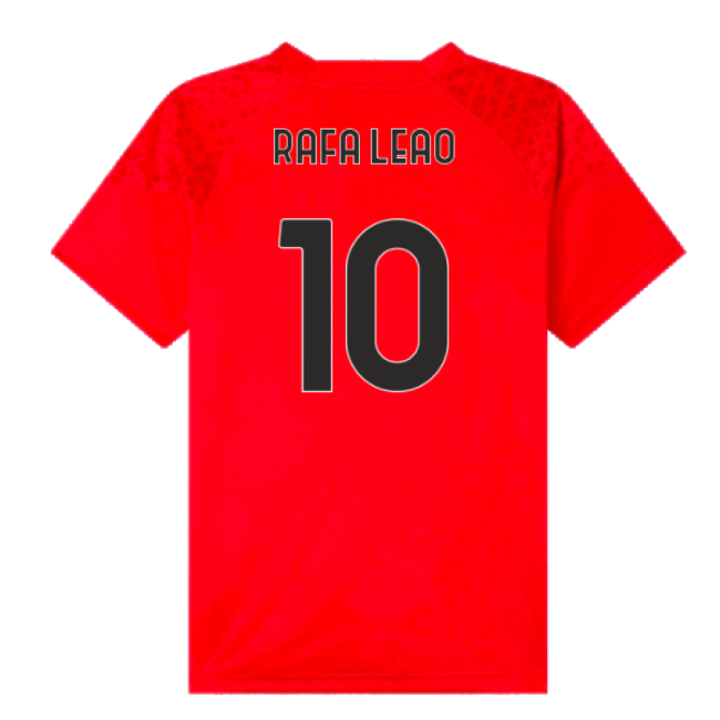 2023-2024 AC Milan Training Jersey (Red) - Kids (Rafa Leao 10)-Football Shirts Shop