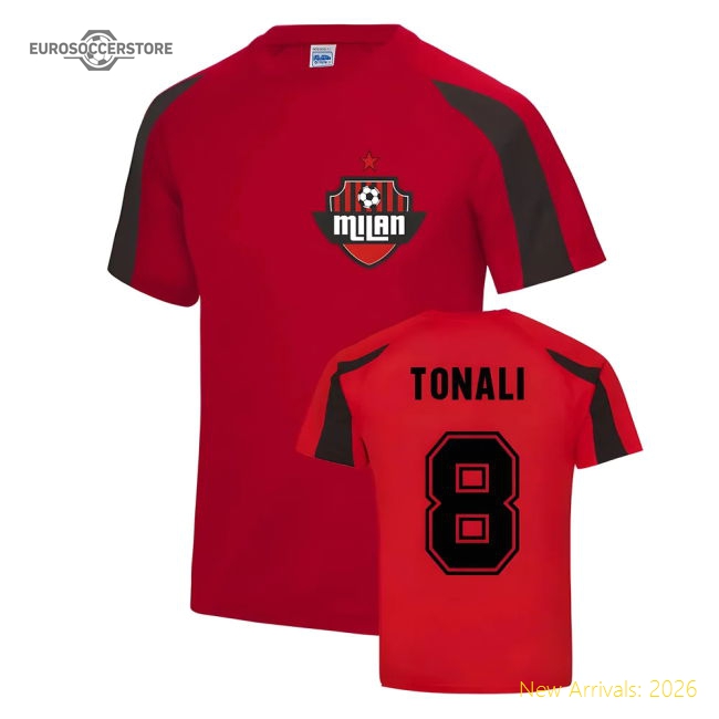 Sandro Tonali Milan Sport Training Jersey (Red)-Football Shirts Shop