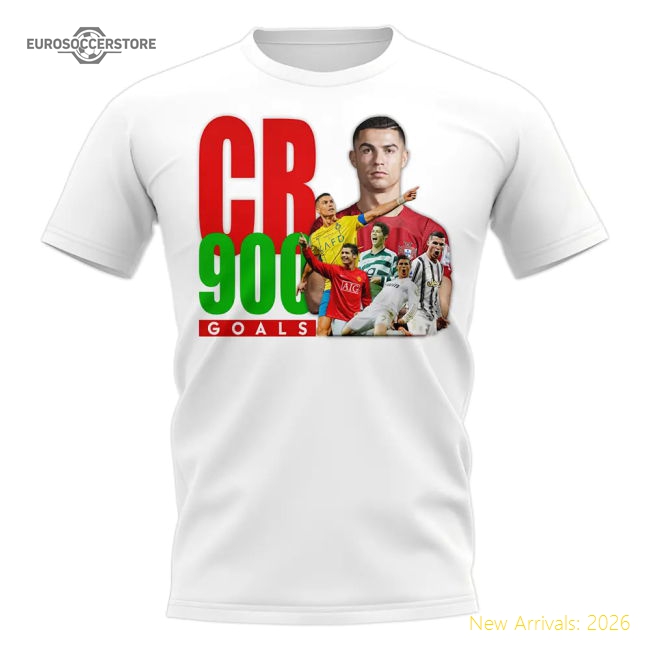 Cristiano Ronaldo 900 Goals T-Shirt (White)-Football Shirts Shop