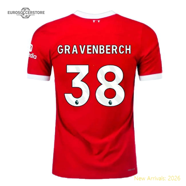 2023-2024 Liverpool Home Dri-Fit ADV Match Shirt (Gravenberch 38)-Football Shirts Shop