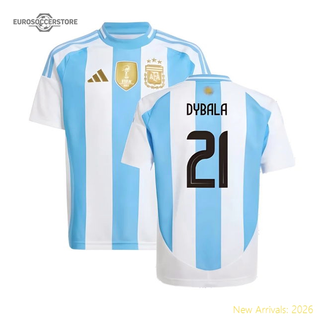 2024-2025 Argentina Home Shirt (Kids) (DYBALA 21)-Football Shirts Shop