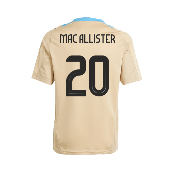 2024-2025 Argentina Training Jersey (Hazy Beige) (MAC ALLISTER 20)-Football Shirts Shop