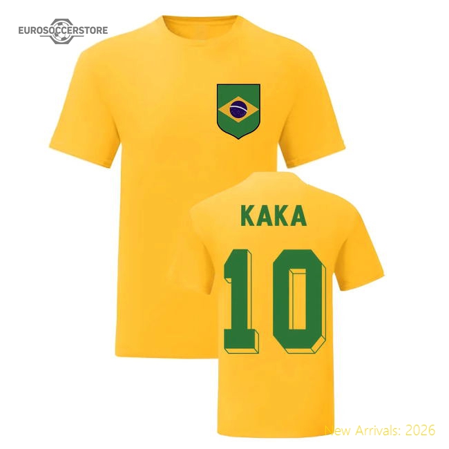 Kaka Brazil National Hero Tee\'s (Yellow)-Football Shirts Shop