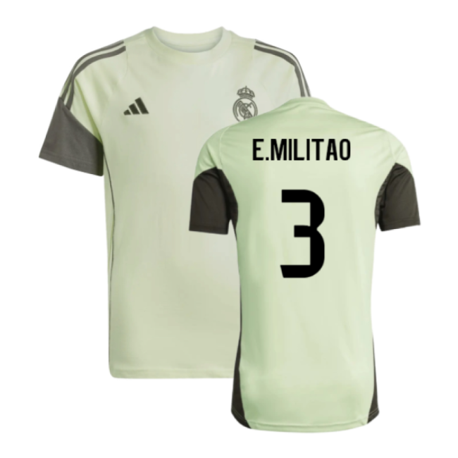 2025-2026 Real Madrid Training Tee (Almost Lime) - Kids (E.Militao 3)-Football Shirts Shop