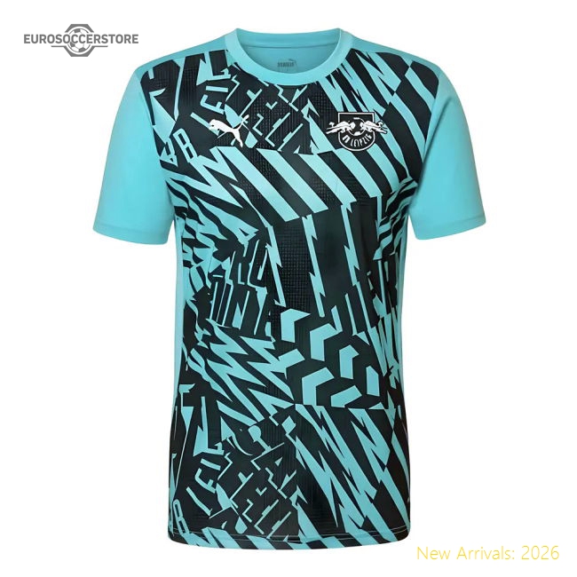 2024-2025 Red Bull Leipzig Pre-Match SS Shirt (Aqua)-Football Shirts Shop