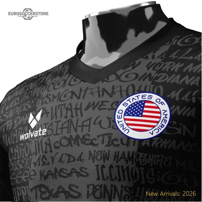 USA Heritage Football Jersey Black (Wolvate) Adult Short Sleeve-Football Shirts Shop