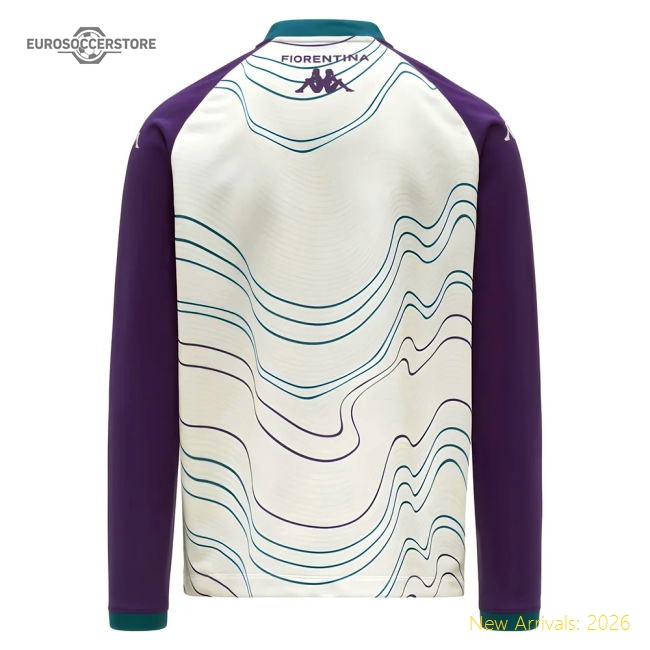 2025-2026 Fiorentina Pre Match Sweat Top (White-Violet)-Football Shirts Shop