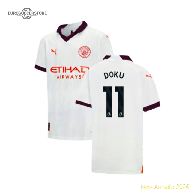 2023-2024 Man City Away Shirt (Kids) (Doku 11)-Football Shirts Shop