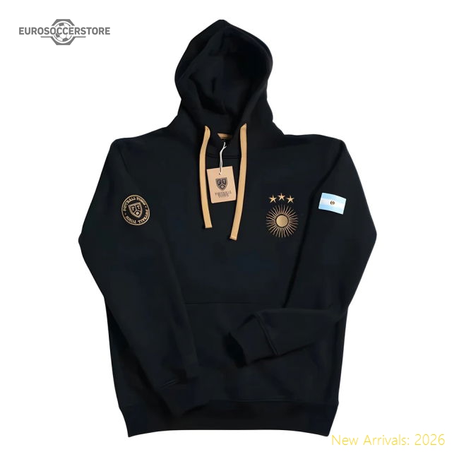 Argentina Retro Football Hoodie El Sol Black-Football Shirts Shop