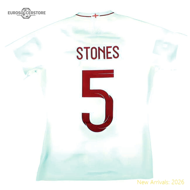 England 2018-19 Home Shirt (Womens M) Stones #5 (Excellent)-Football Shirts Shop
