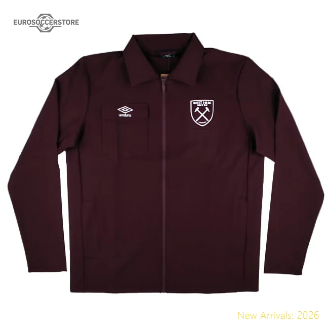 2024-2025 West Ham Presentation Jacket (Wine) - Kids-Football Shirts Shop