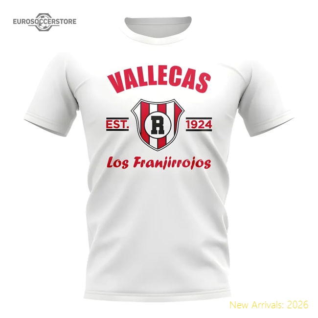 Rayo Vallecano Established Football T-Shirt (White)-Football Shirts Shop