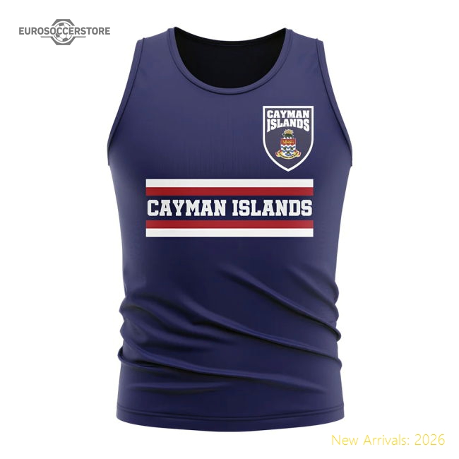 Cayman Islands Core Football Country Sleeveless Tee (Navy)-Football Shirts Shop