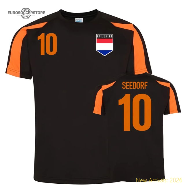Clarence Seedorf Holland Sports Training Jersey (Black)-Football Shirts Shop