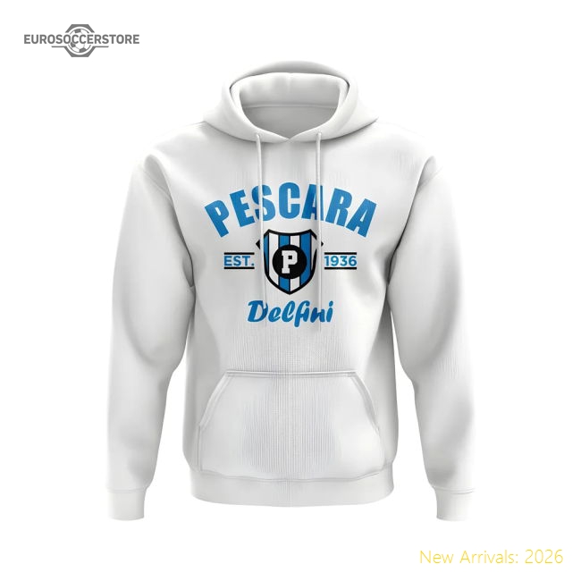 Pescara Established Football Hoody (White)-Football Shirts Shop