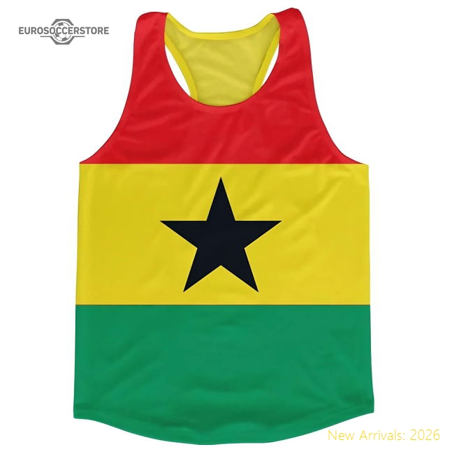 Ghana Flag Running Vest-Football Shirts Shop
