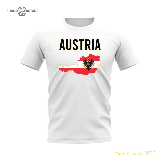 Austria Map T-shirt (White)-Football Shirts Shop