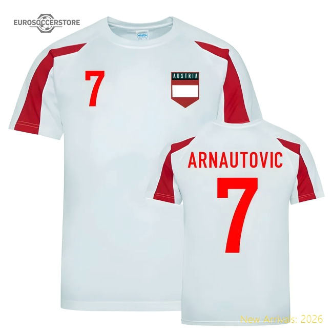 Marko Arnautovic Austria Sports Training Jersey (White-Red)-Football Shirts Shop