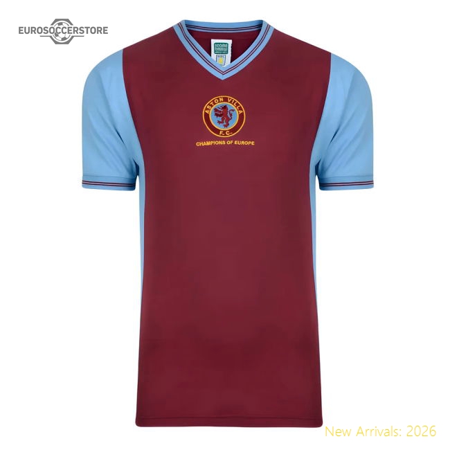 Score Draw Aston Villa 1982 Champions of Europe Retro Football Shirt-Football Shirts Shop