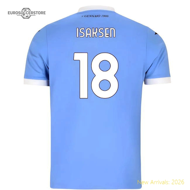 2025-2026 Lazio Home Shirt (Isaksen 18)-Football Shirts Shop
