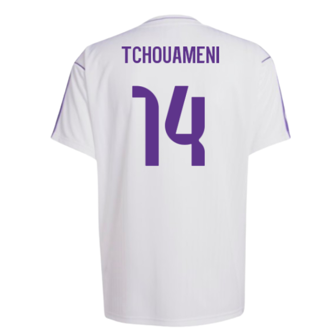 Real Madrid Terrace Icons Shirt (White) (Tchouameni 14)-Football Shirts Shop