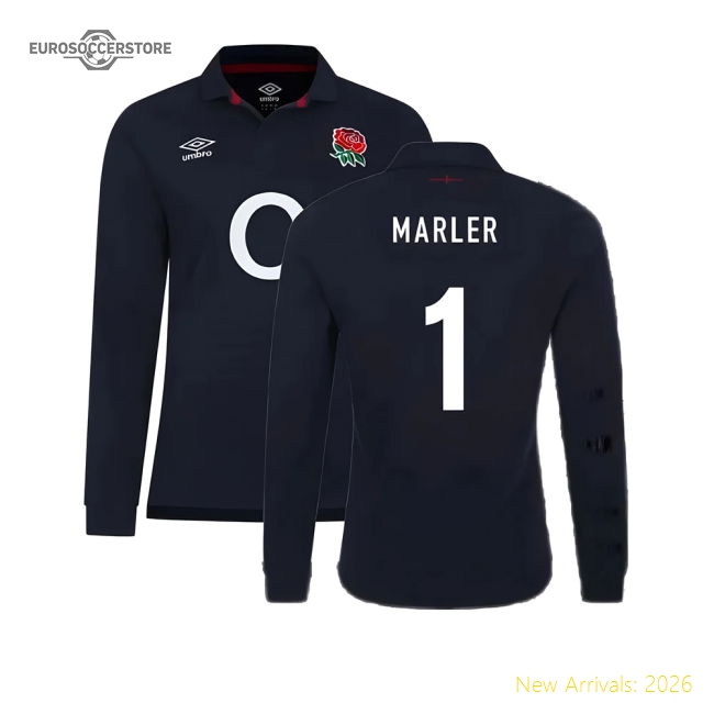 2023-2024 England Rugby Alternate LS Classic Shirt (Marler 1)-Football Shirts Shop
