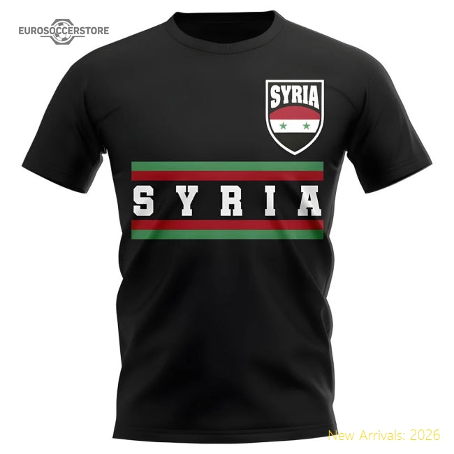 Syria Core Football Country T-Shirt (Black)-Football Shirts Shop