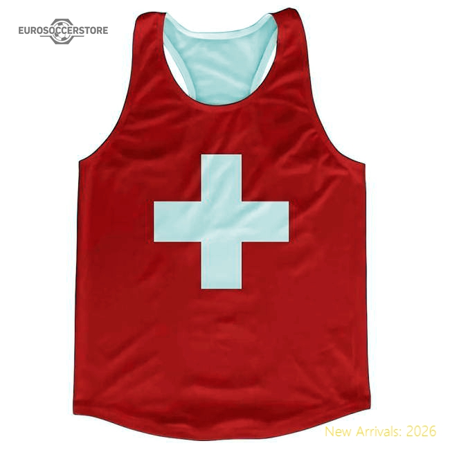 Switzerland Flag Running Vest-Football Shirts Shop