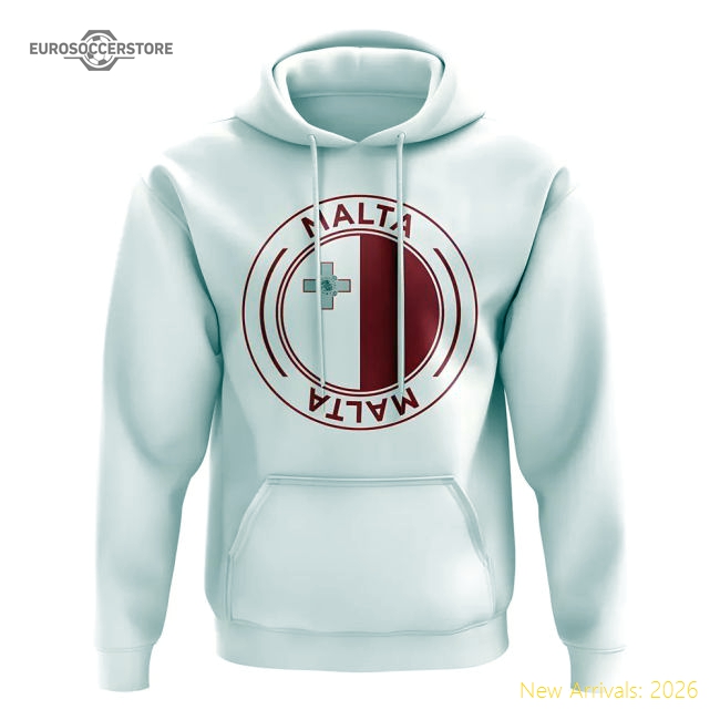 Malta Football Badge Hoodie (White)-Football Shirts Shop