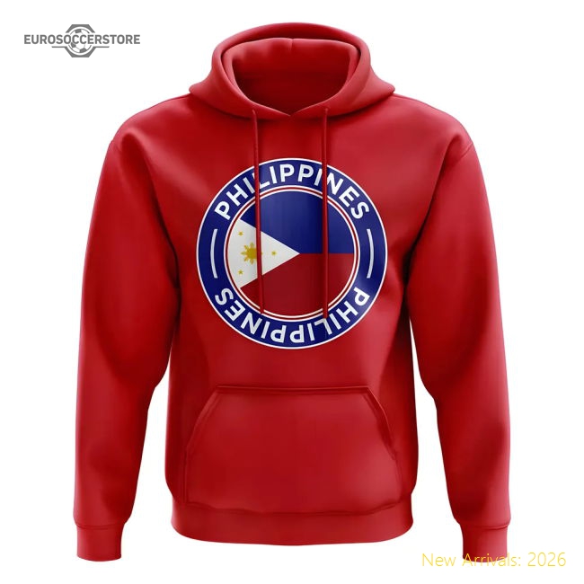 Philippines Football Badge Hoodie (Red)-Football Shirts Shop