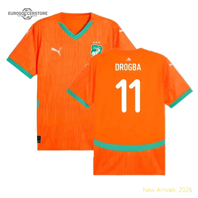 2024-2025 Ivory Coast Home Shirt (Drogba 11)-Football Shirts Shop