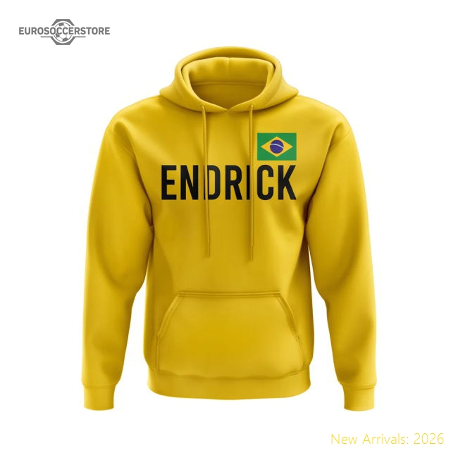 Endrick Brazil Name Hoody (Yellow)-Football Shirts Shop