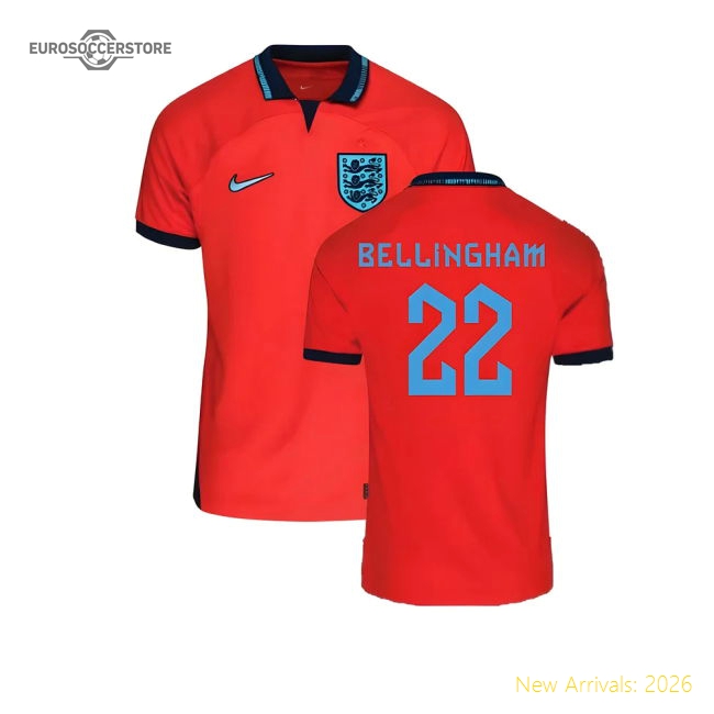 2022-2023 England Away Shirt (Kids) (Bellingham 22)-Football Shirts Shop