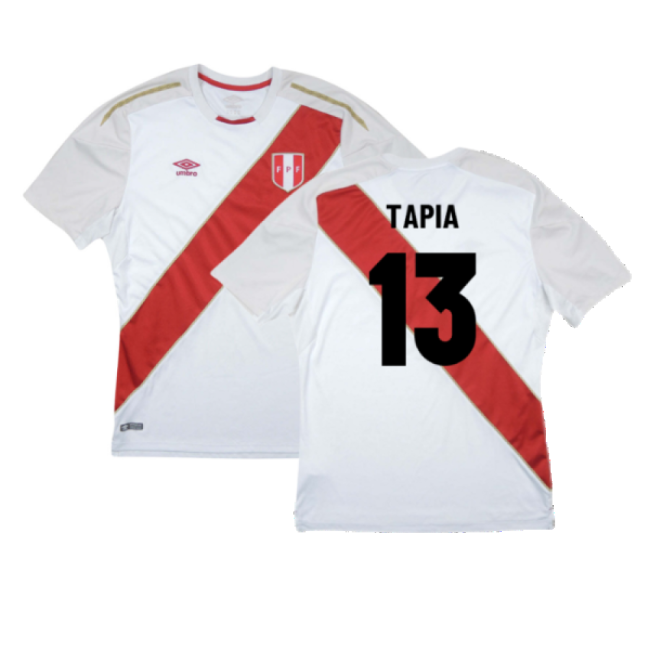 Peru 2018-19 Home Shirt ((Good) S) (Tapia 13)-Football Shirts Shop